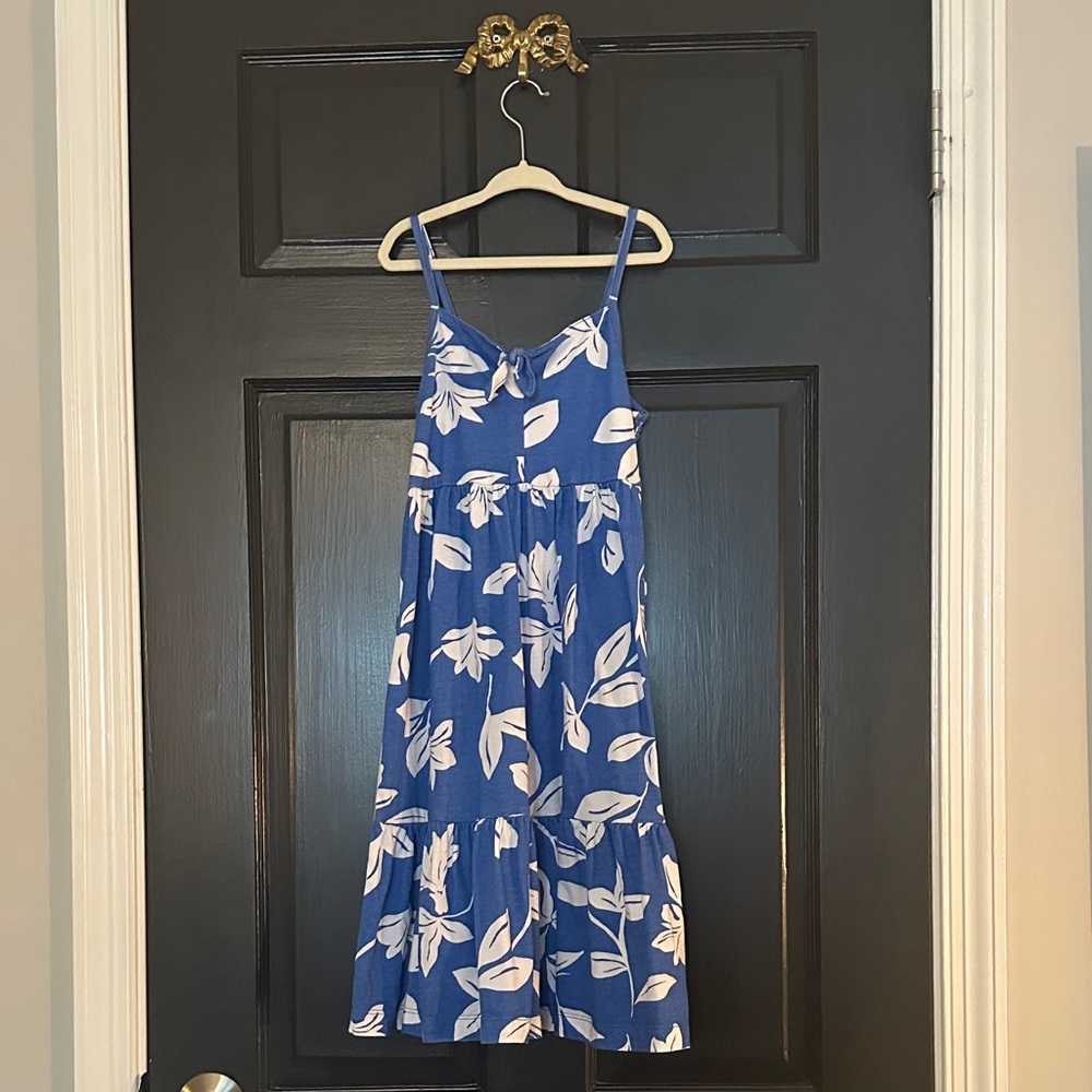 Crewcuts Blue and White Floral Kids Casual Dress